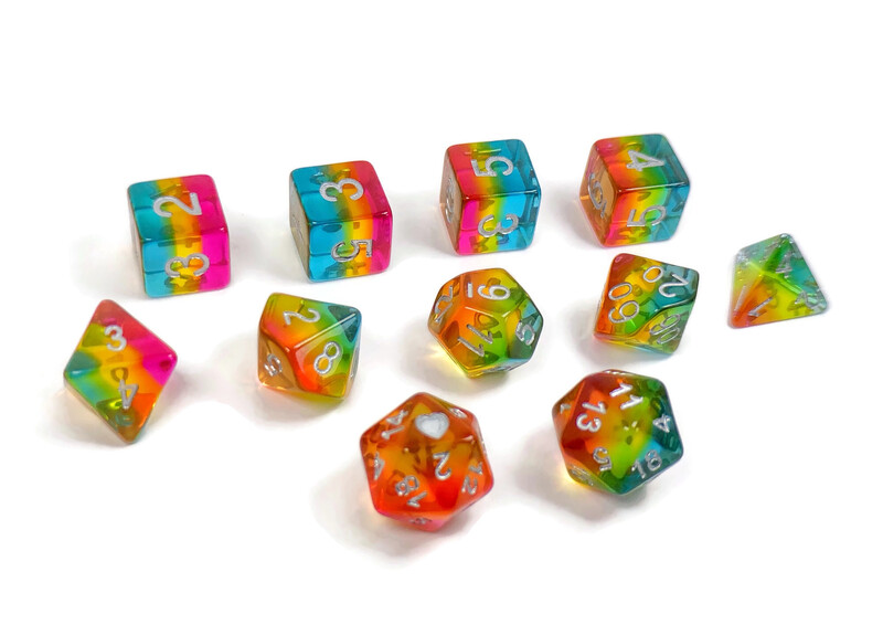Translucent Pansexual Pride Dice Set