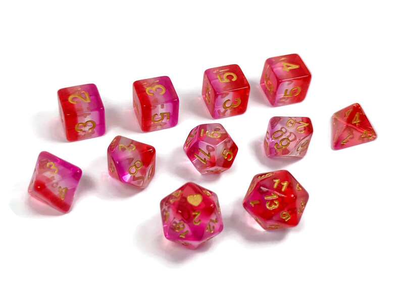 Translucent Lesbian Pride Dice Set