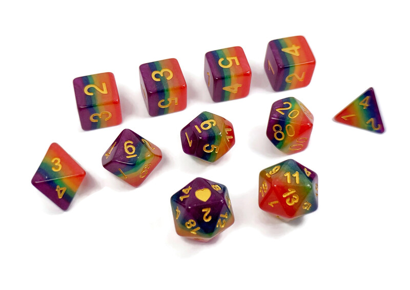 Rainbow Pride Dice Set