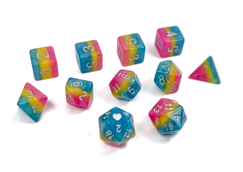 Pansexual Pride Dice Set