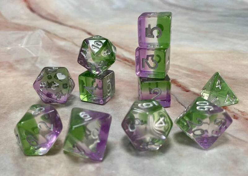 Translucent Genderqueer Pride Dice Set