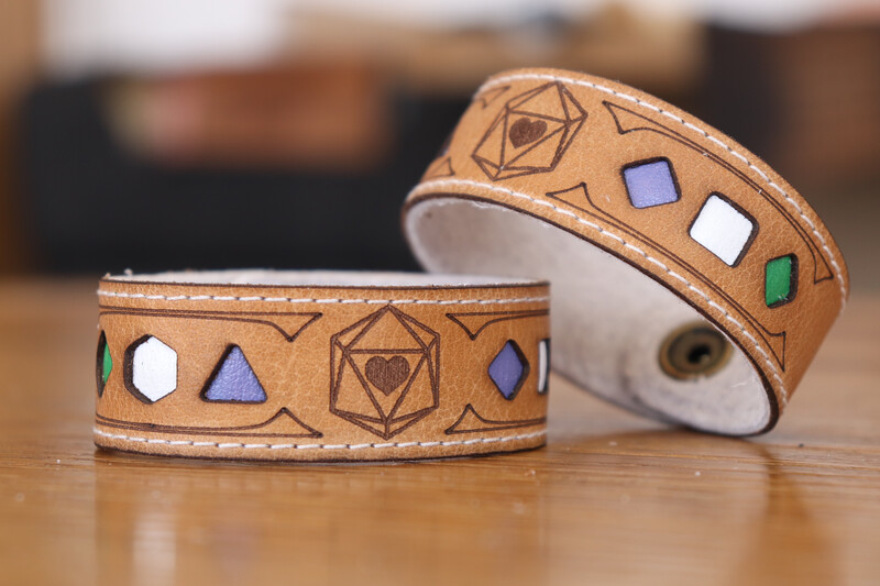 Genderqueer Polyhedral Dice Pride Bracelet 