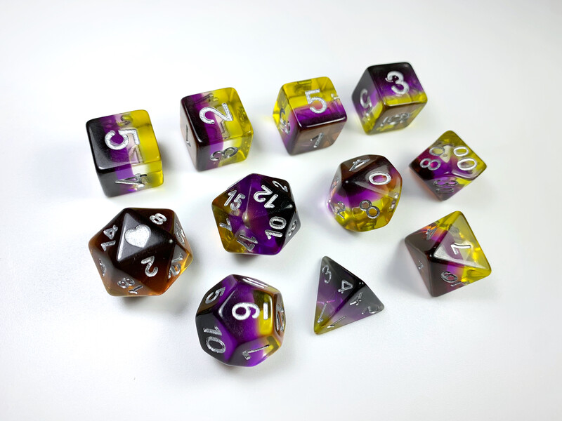 Translucent Non-Binary Pride Dice Set