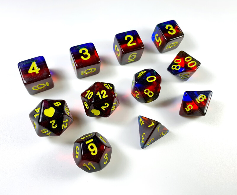 Translucent Polyamory Pride Dice Set