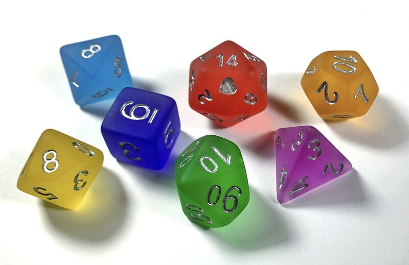 Frosted Rainbow Pride Dice Set