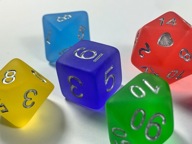 Frosted Rainbow Pride Dice Set