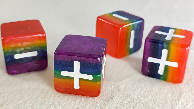 Opaque Pack of 4 Rainbow Pride 16mm Fate D6