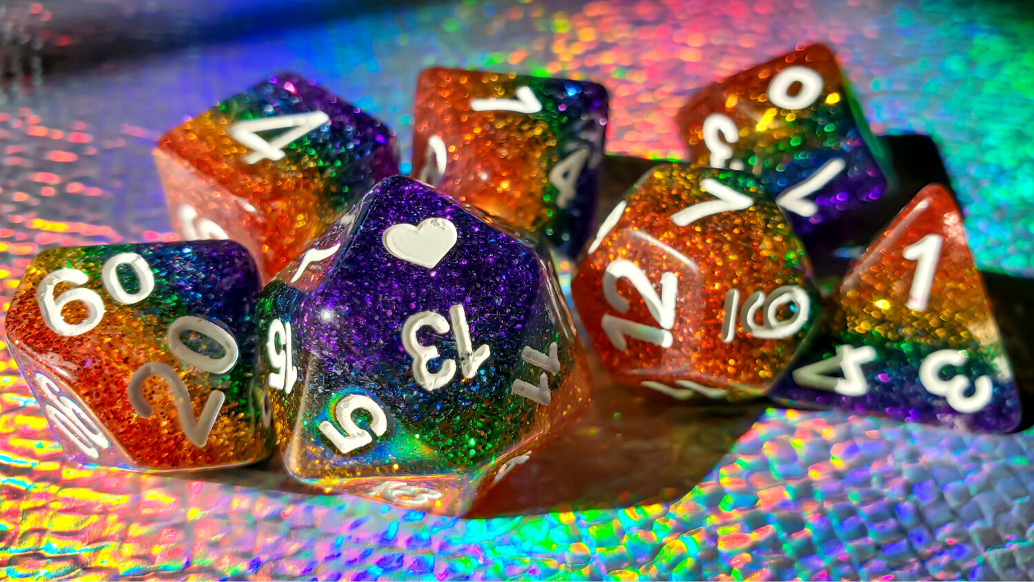 Prismatic Rainbow Pride Dice Set