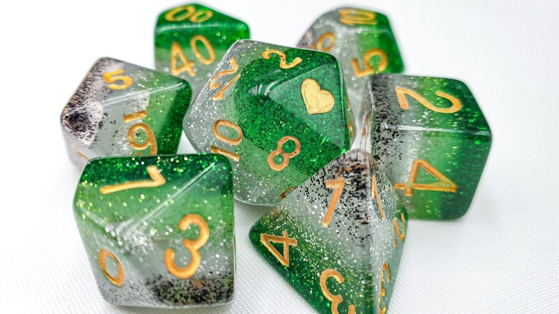 Prismatic Aromantic Pride Dice Set