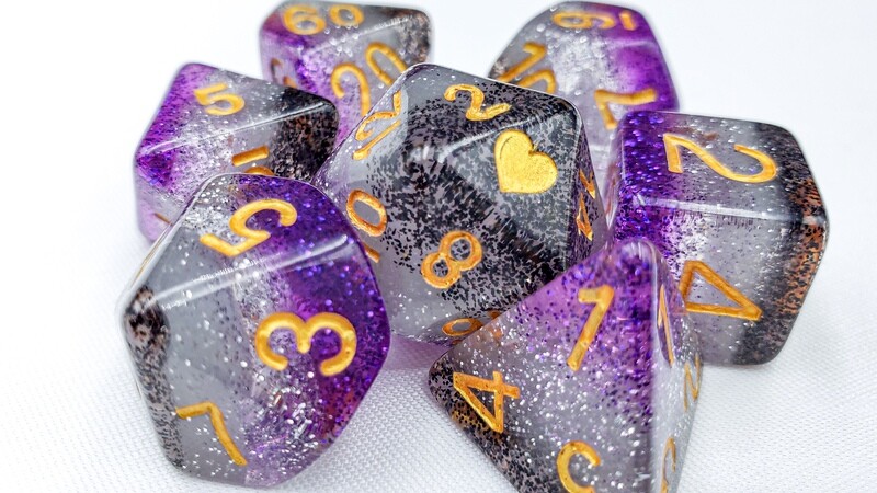 Prismatic Asexual Pride Dice Set