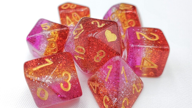 Prismatic Community Lesbian Pride Dice Set