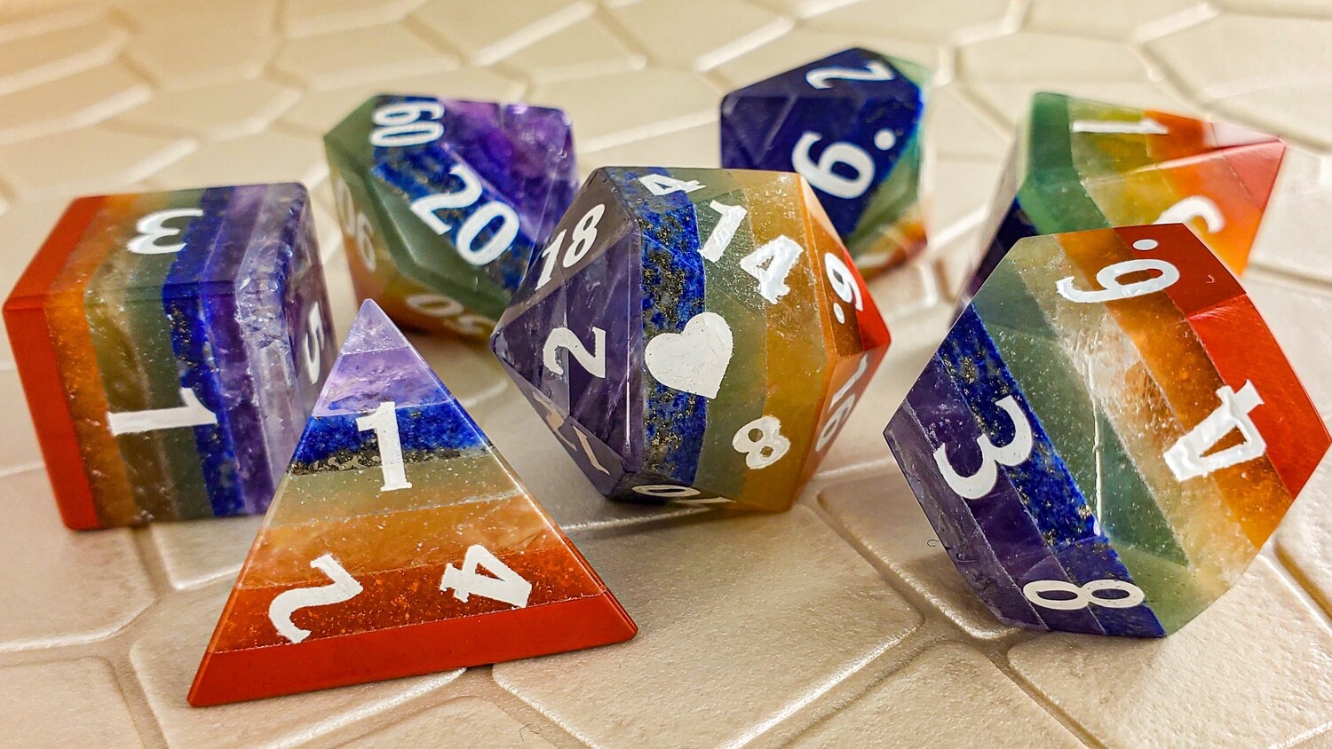 Gemstone Rainbow Pride Dice Set
