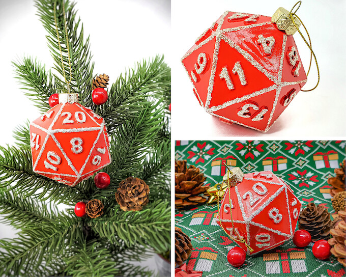 Red D20 Ornament