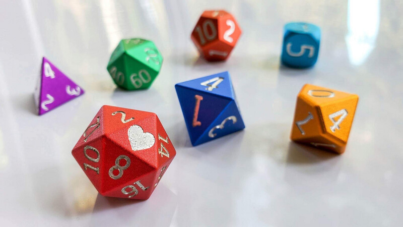 Rainbow Aluminum Pride Dice