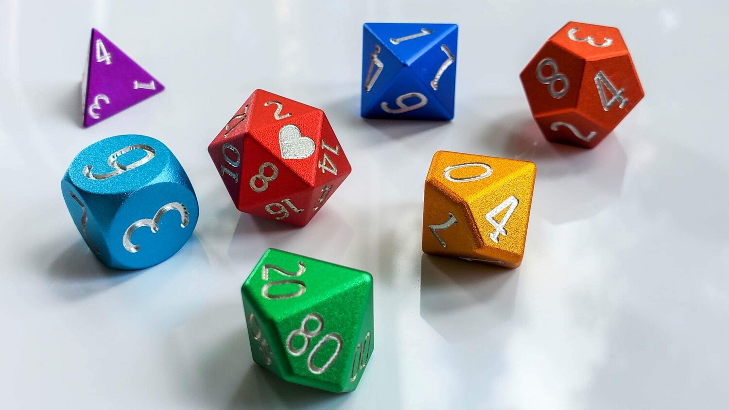Rainbow Aluminum Pride Dice