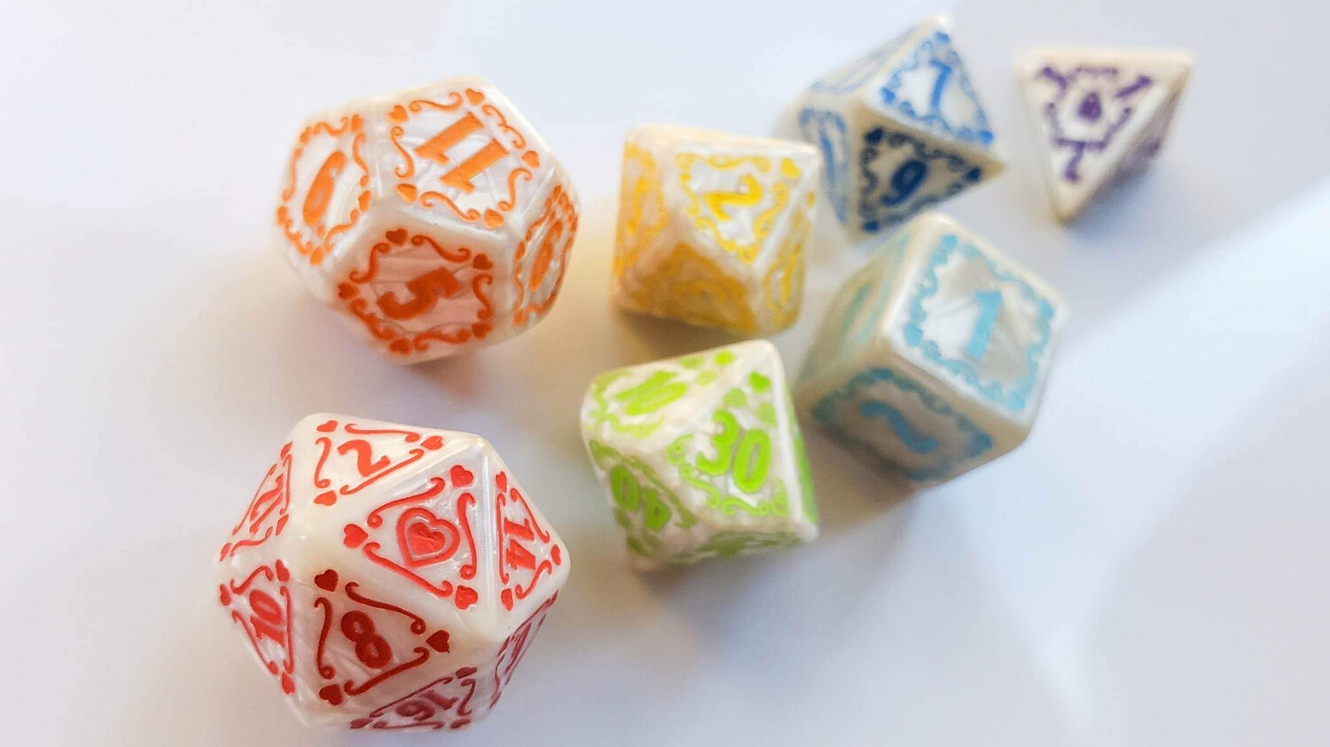 Royal Pearl Rainbow Pride Dice Set