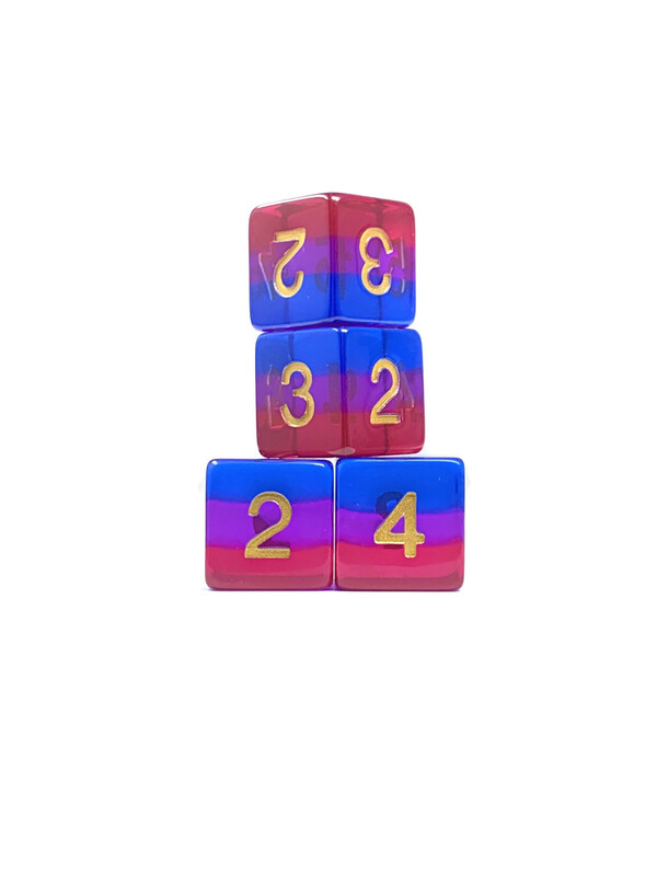 Translucent Bisexual Pride Dice Set