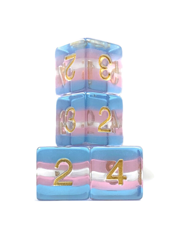 Translucent Transgender Pride Dice Set