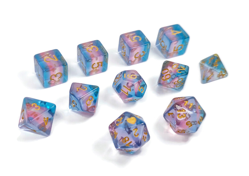 Translucent Transgender Pride Dice Set