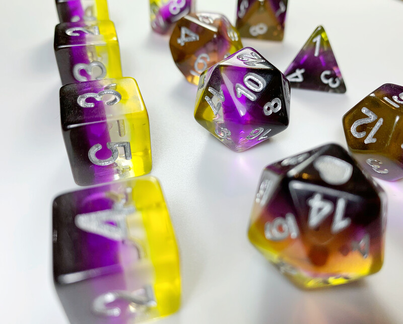 Translucent Non-Binary Pride Dice Set