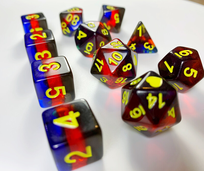 Translucent Polyamory Pride Dice Set