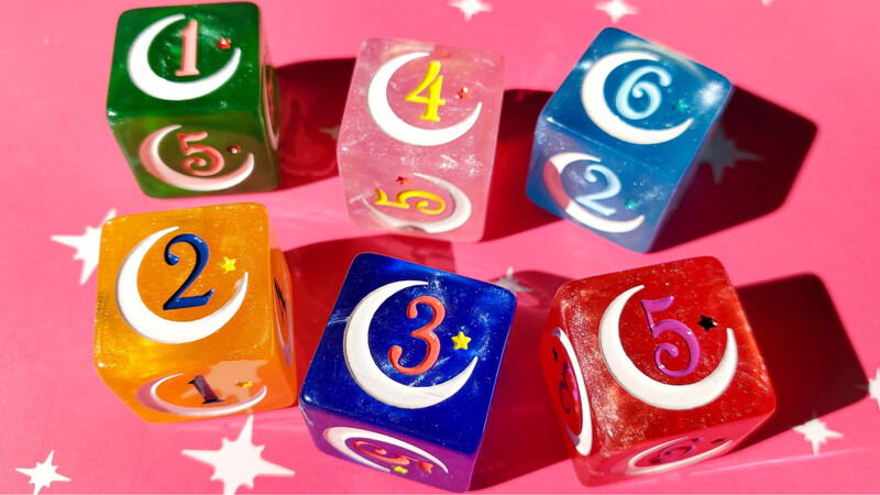 Magical Girl Dice - Pack of 6 - 18mm 