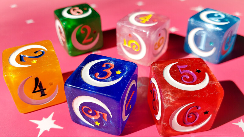 Magical Girl Dice - Pack of 6 - 18mm 