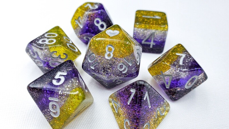 Prismatic Nonbinary Pride Dice Set