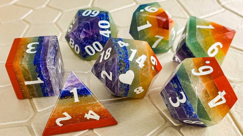 Gemstone Rainbow Pride Dice Set