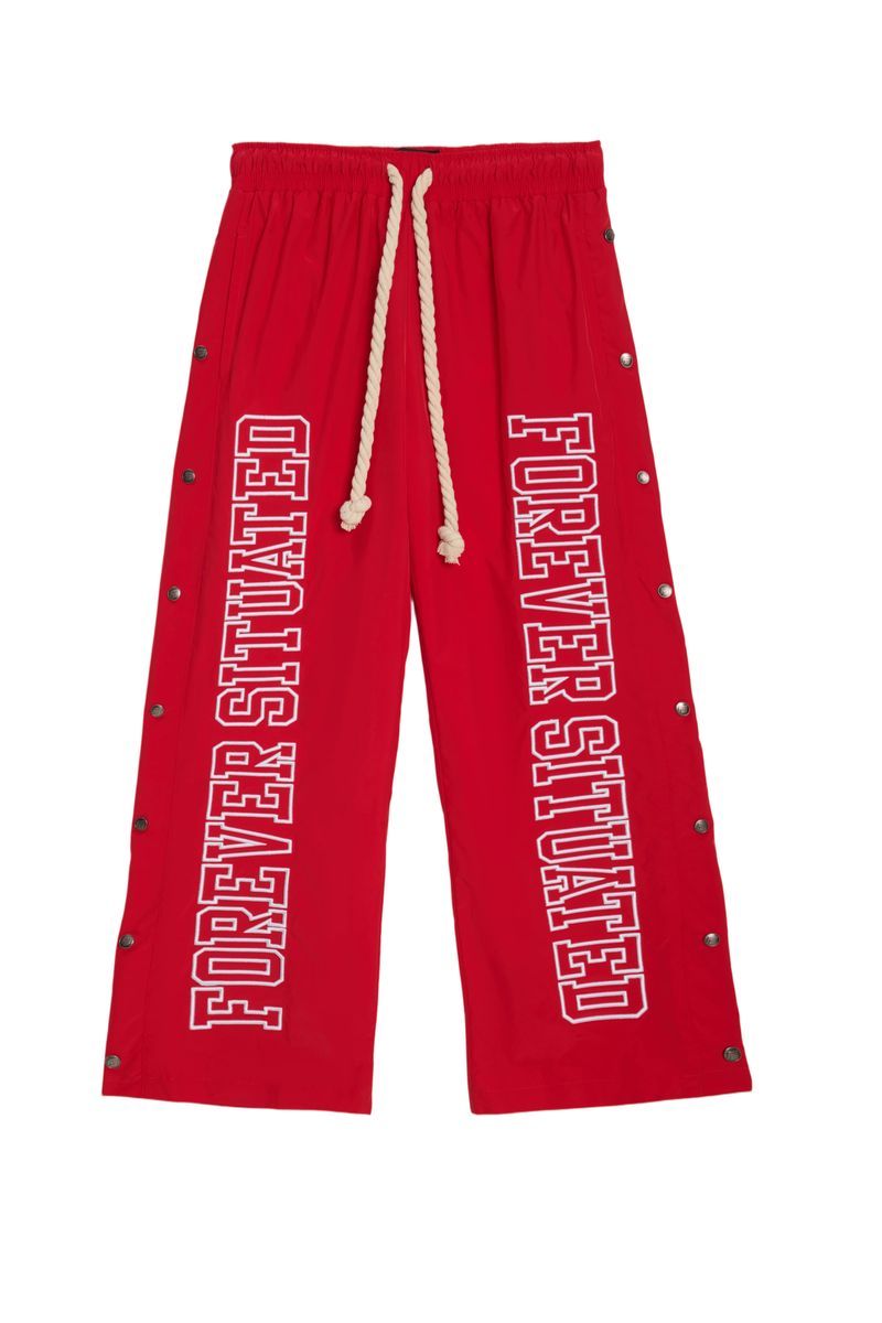 Nylon Track Pants Red