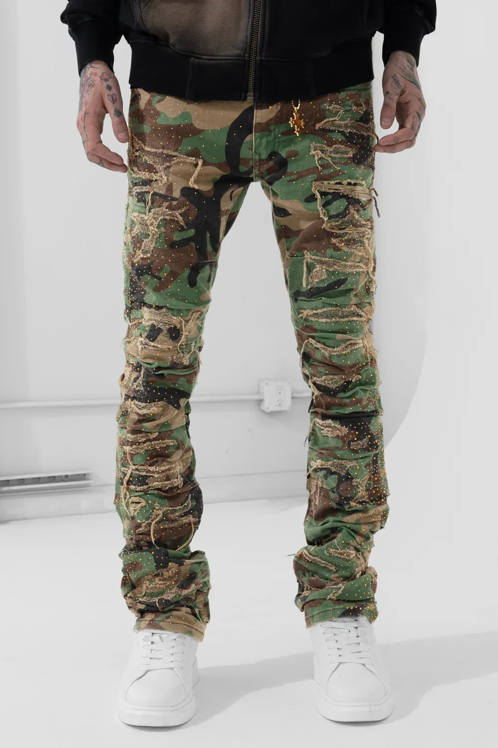 Super Skinny Stacked Brilliance Denim (Vintage Camo)