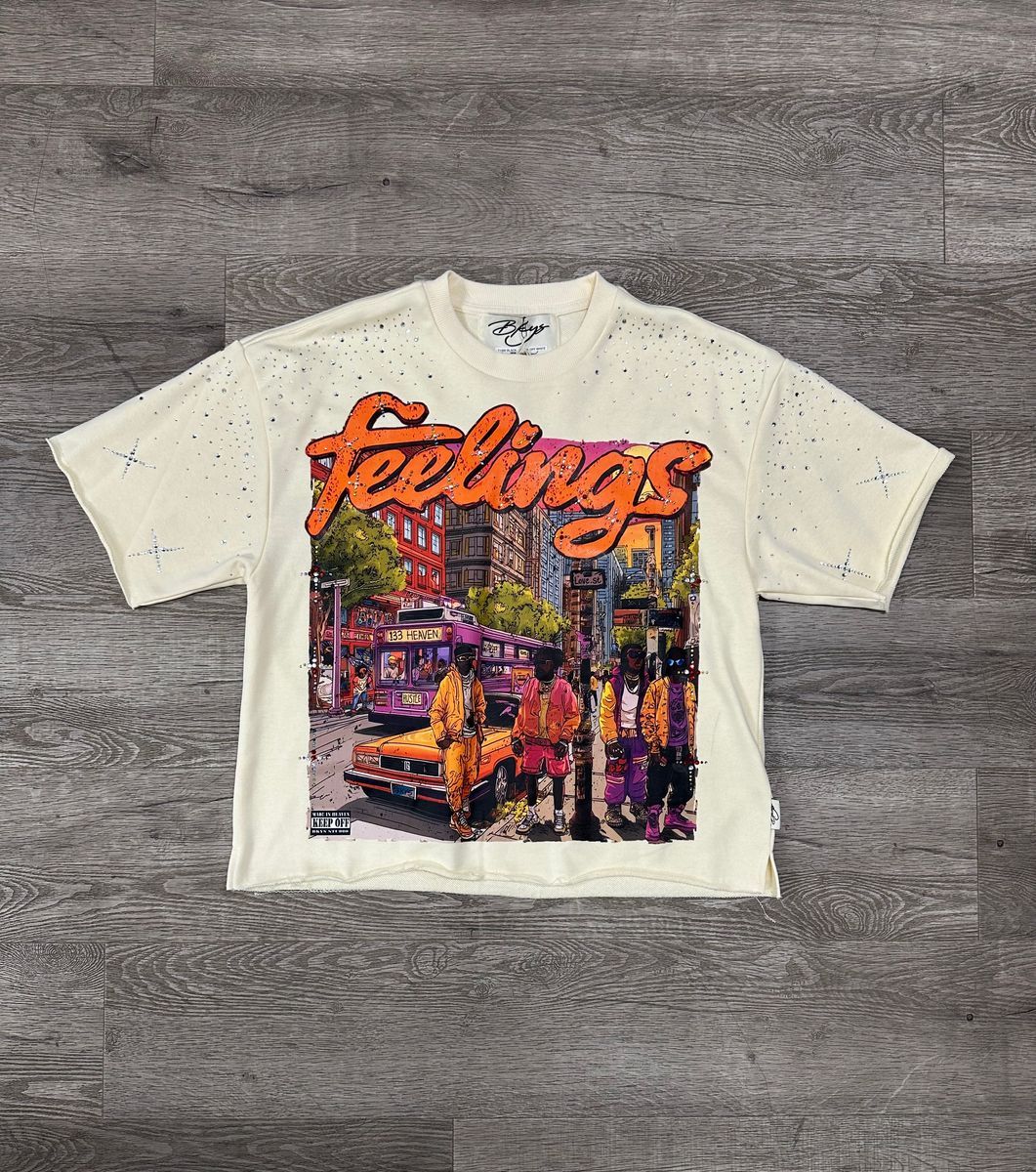 "FEELINGS" F-TERRY CROPPED TEE