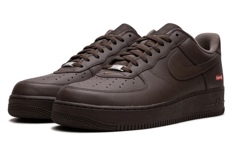 “Nike Supreme x Air Force 1 Low 'Box Logo - Brown Sneakers”