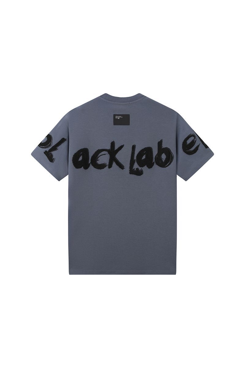 BLACK LABEL CROSS THE BACK TEE - CHARCOL GREY