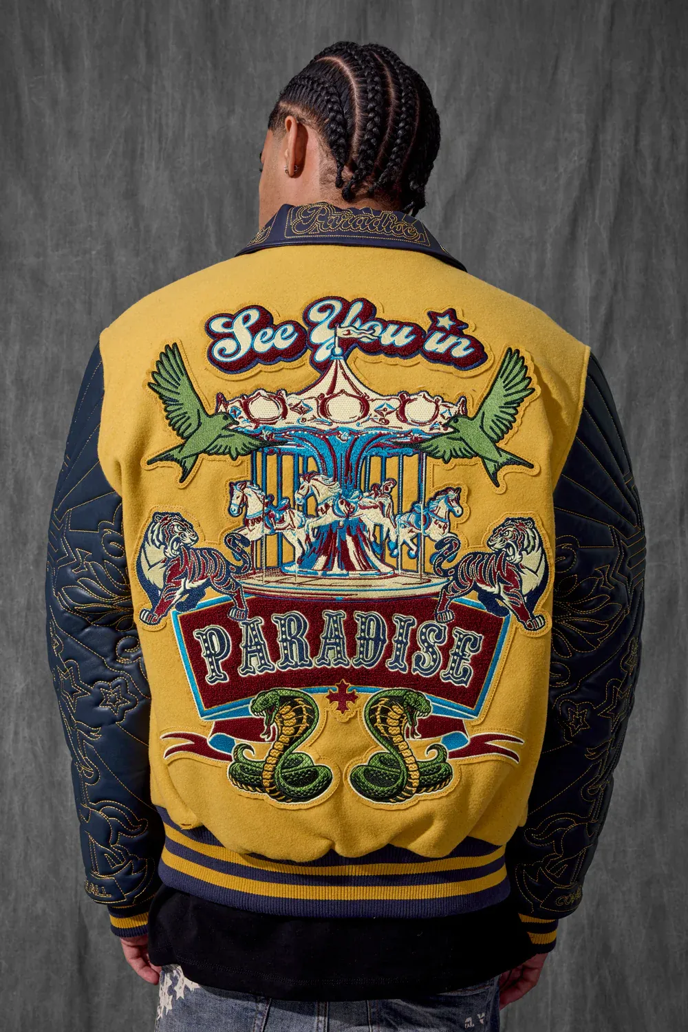 Smoke &amp; Mirrors Varsity Jacket (Mustard)