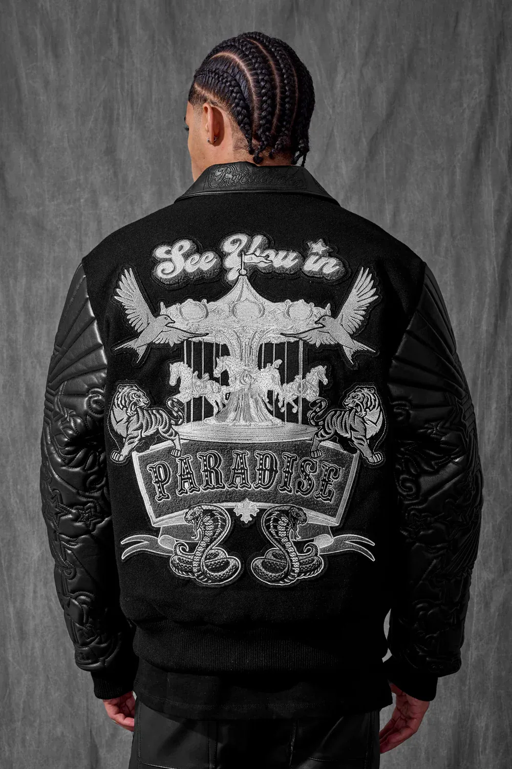 Smoke &amp; Mirrors Varsity Jacket (Noir)