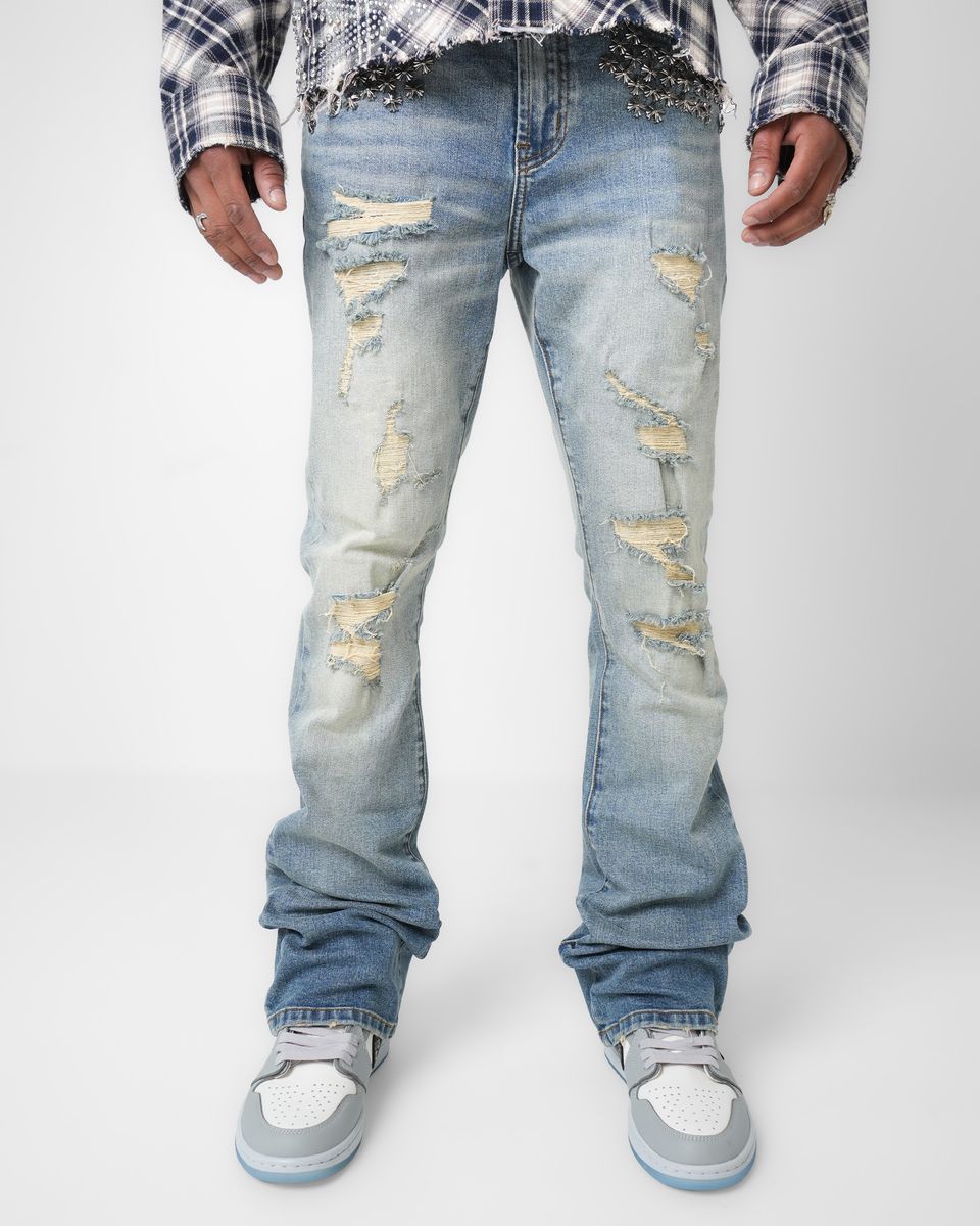 INDIGO STACKED JEANS