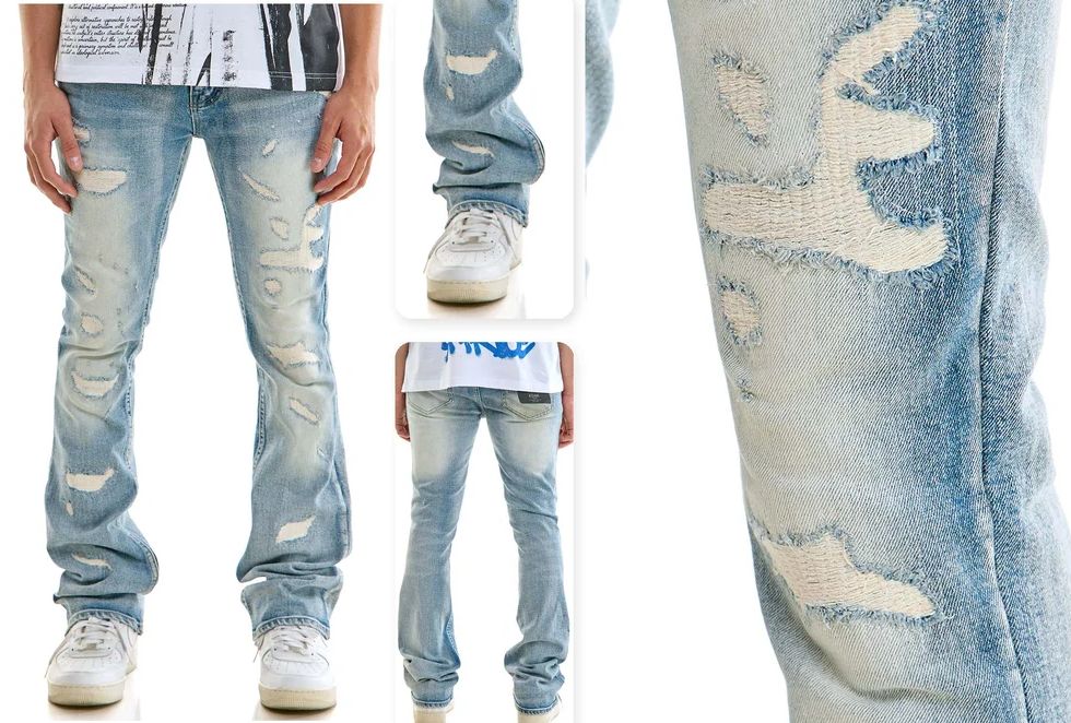 KND5001-M.BLUE STACKED JEANS