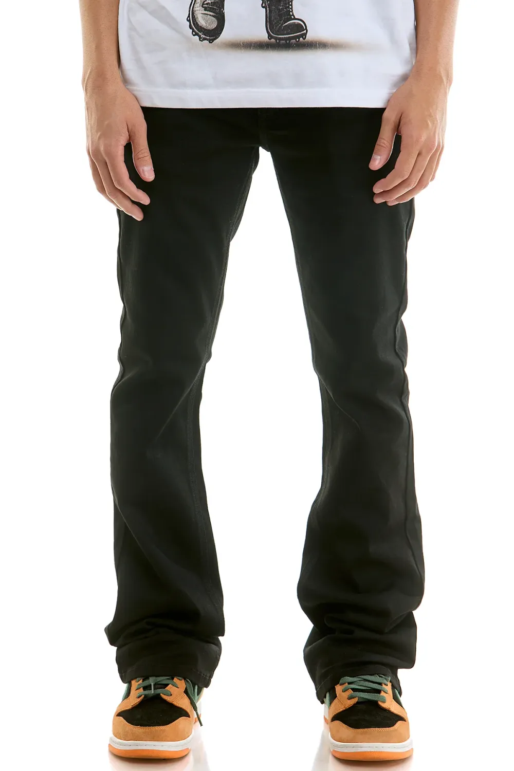 SK202 BASIC STACKED JEANS - JET BLACK