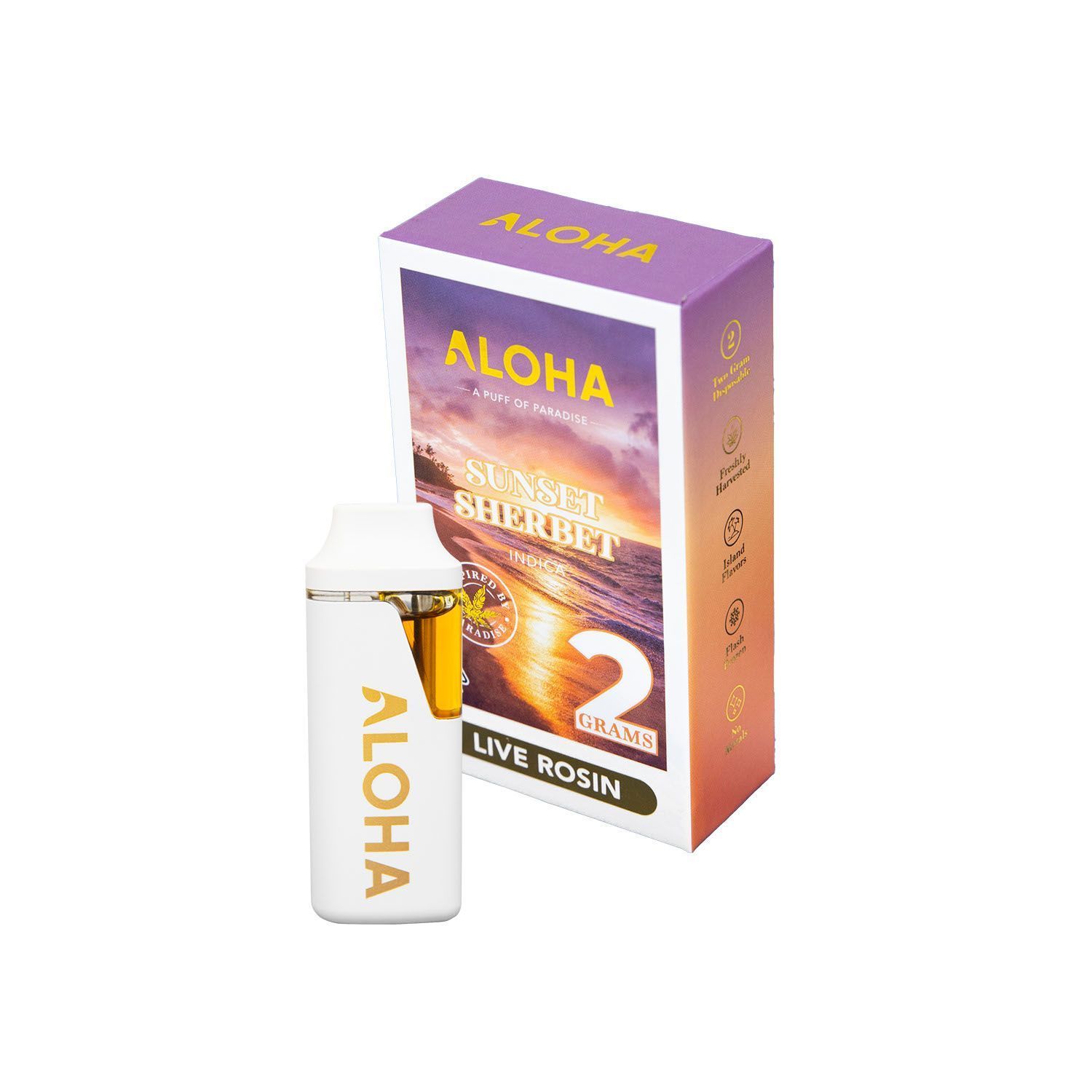 Aloha 2G Live Rosin Disposable Sunset Sherbet | INDICA