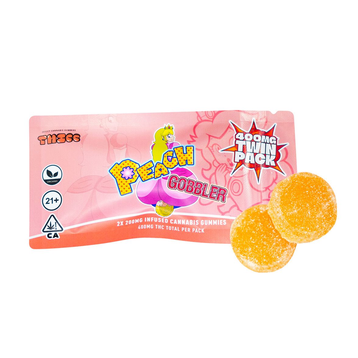 400mg Thicc Gummies Peach Gobbler