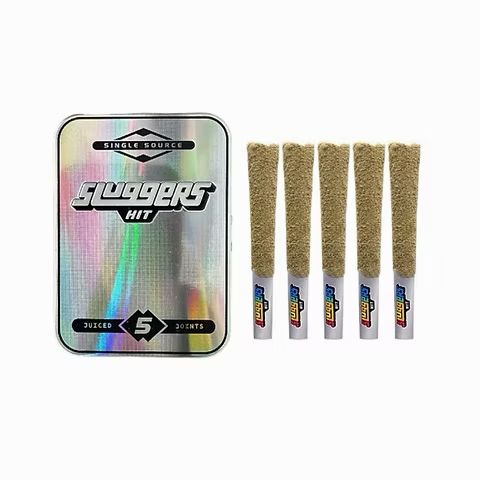SLUGGERS HIT INFUSED PREROLLS JUICED WITH DIAMONDS & HASH 5pack 3.5G