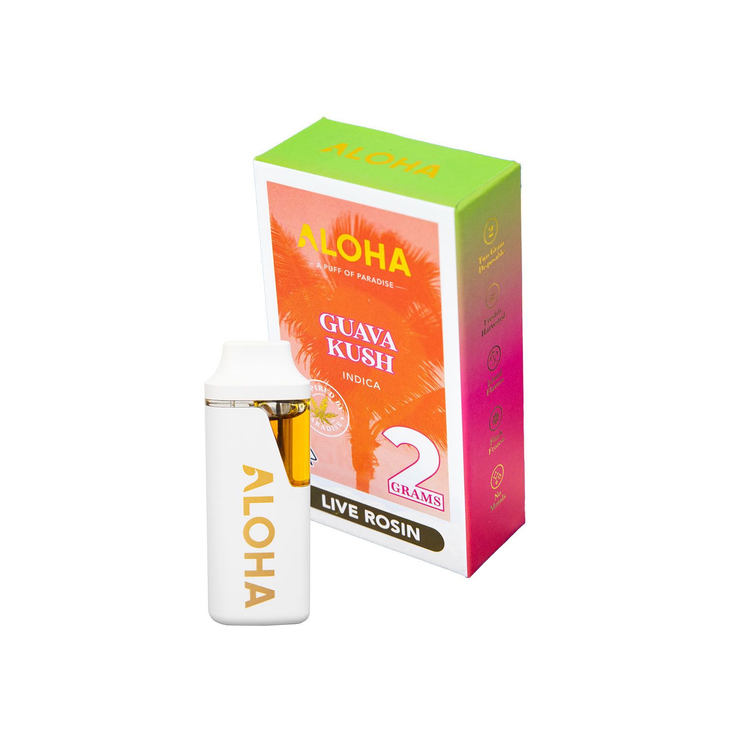 Aloha 2G Live Rosin Disposable Guava Kush | INDICA