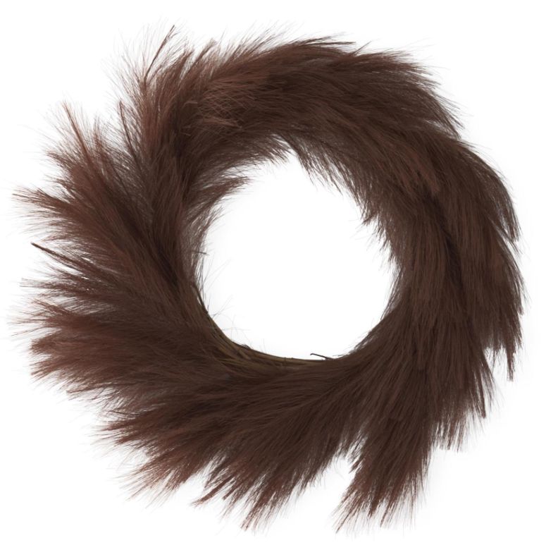 24" Dark Brown Pampas Wreath