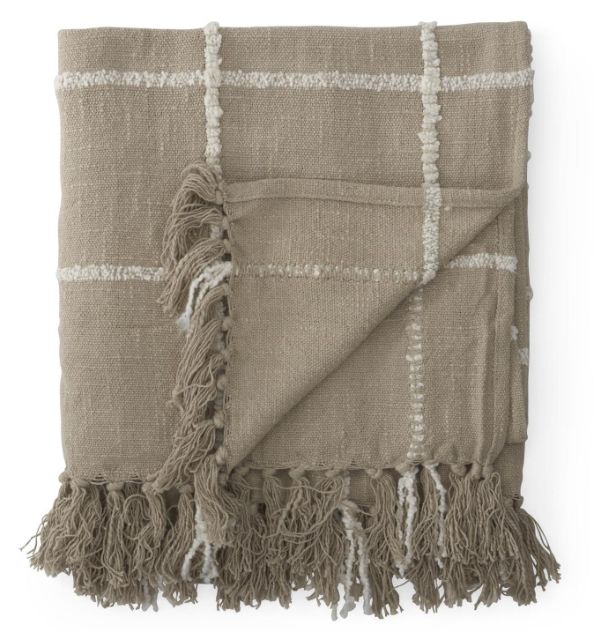 Beige &amp; Ivory Plaid Throw Blanket