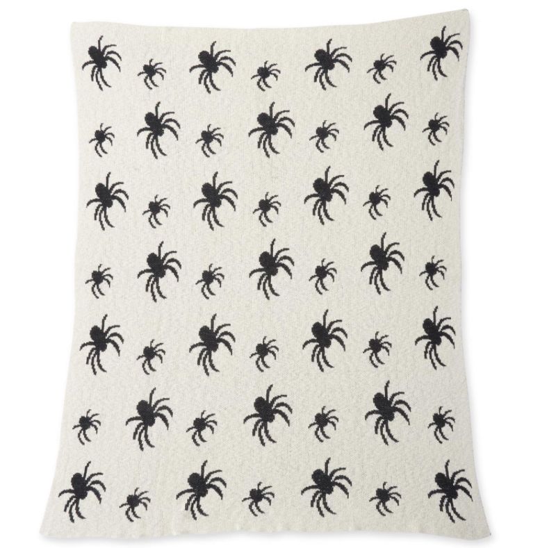 60" Cream &amp; Black Spider Throw