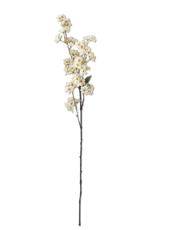 43" White Cherry Blossom Stem