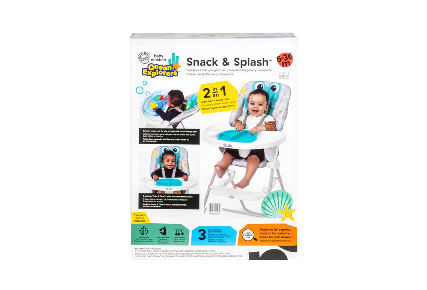019355 BE SNACK &amp; SPLASH™ COMPACT FOLDING HIGH CHAIR