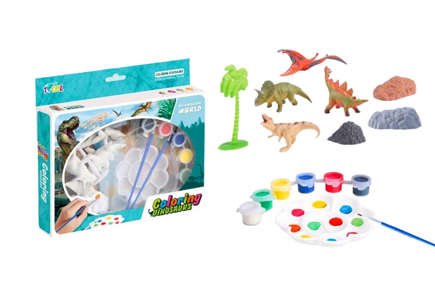 018878 DINOSAURS PAINTING SET IN WINDOW BOX
