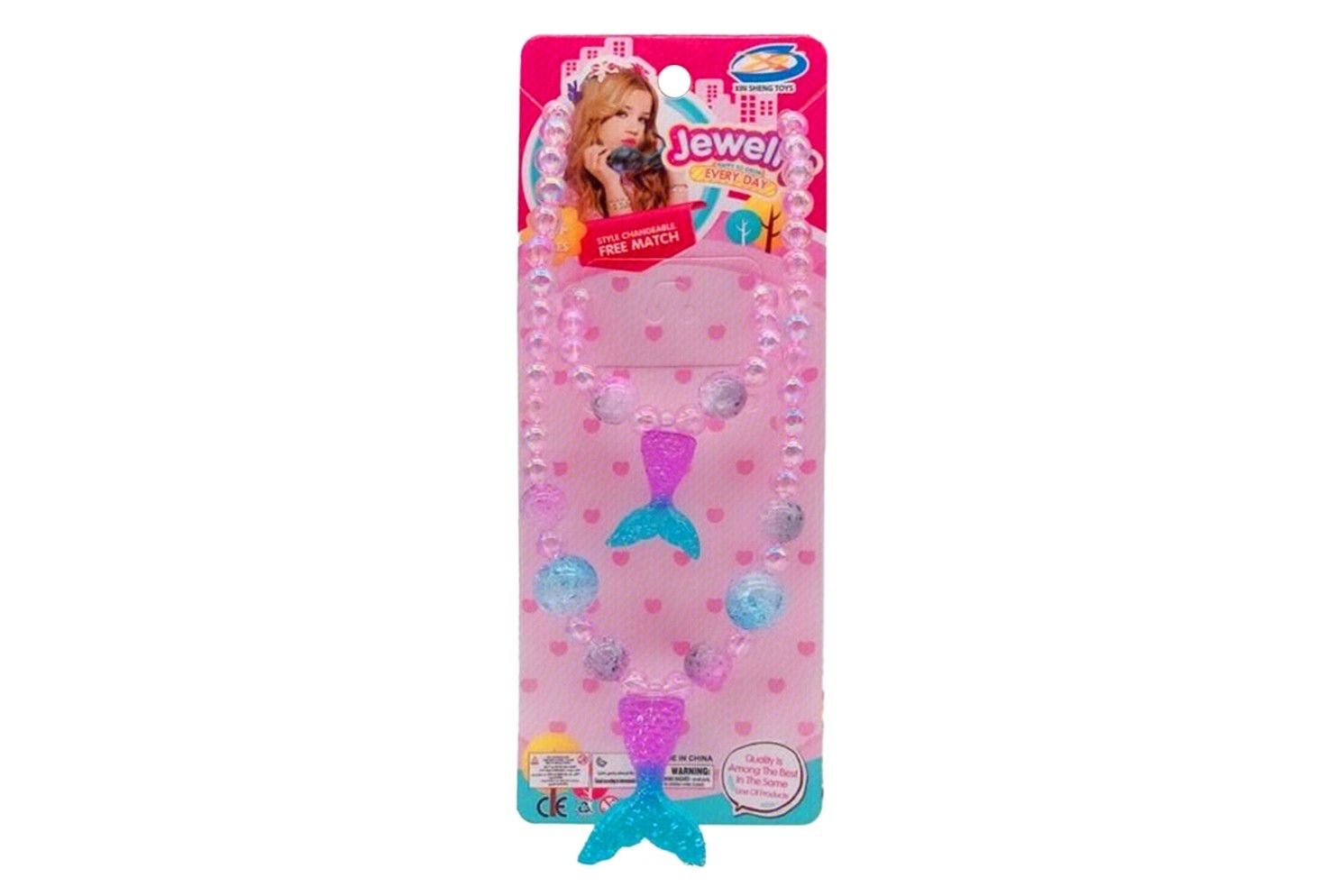 018947 2PCE JEWELLERY SET IN HANG CARD - MERMAID
